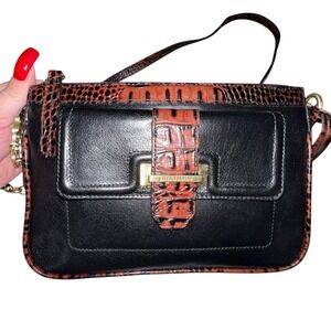 Brahmin Black and Tan Crossbody Bag